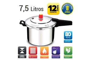 Panela Pressao Polida Fechamento Externo 7,5L - Eirilar